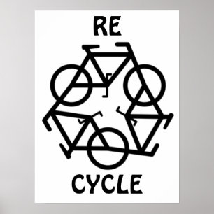 REサイクルリサイクル自転車シンボル ポスター