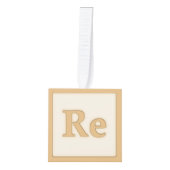 "Re"ソルフェッジョミュージカルベビーブロックオレンジ キューブオーナメント (正面)