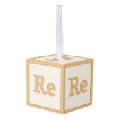"Re"ソルフェッジョミュージカルベビーブロックオレンジ キューブオーナメント (裏面アングル)