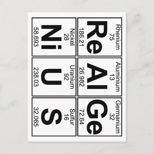 Re-Al-Ge-Ni-U-S （天才） – フル実在ス ポストカード (正面)