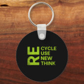 Re Cycle Use New Think Earthday Save The Enviormen キーホルダー (正面)