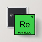 Re - Estate 実在 Chemistry ElementシンボルおもしろいT 缶バッジ (正面&裏面)