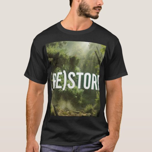 (RE)STORE 森の自然治癒タイポグラフィ マインドフルネス Tシャツ (正面)