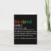 Re Tired Definition Retro Exhausted Retirement Hum カード (正面)
