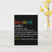 Re Tired Definition Retro Exhausted Retirement Hum カード (黄色い花)