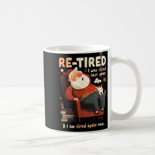 Re-tired Santa Definition Funny コーヒーマグカップ (右)