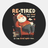 Re-tired Santa Definition Funny  ラウンドシール (正面)