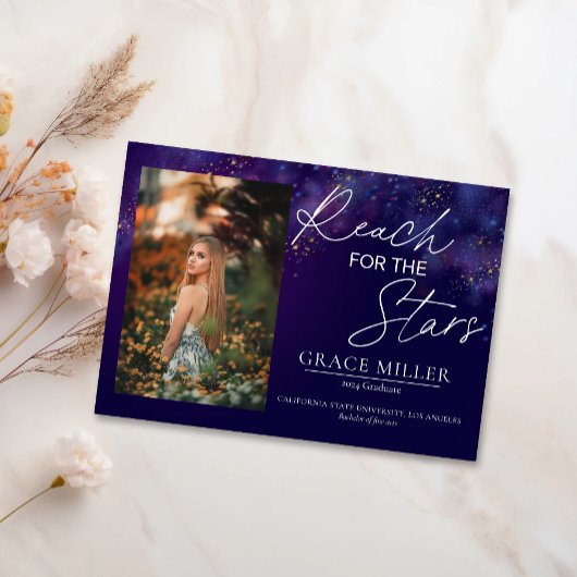 "Reach For The Stars"銀河系写真卒業 招待状