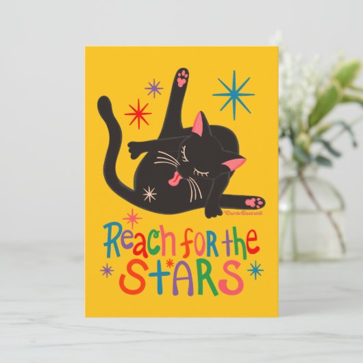 Reach for the Stars Funny Cat Butt Pun カード (スタンド正面)