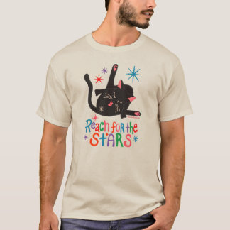 Reach for the Stars - Funny Cat Butt Pun Tシャツ