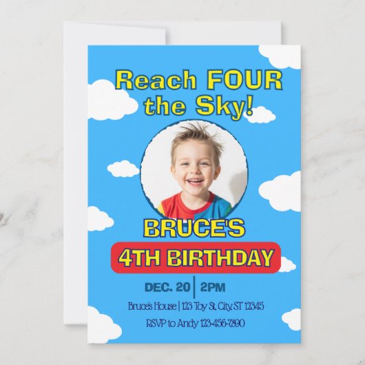 Reach FOUR the Sky, Picture Clouds 4th Birthday 招待状 (正面)