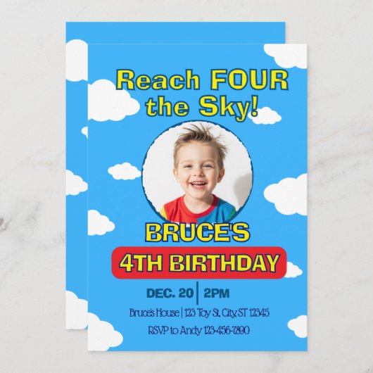 Reach FOUR the Sky, Picture Clouds 4th Birthday 招待状 (正面/裏面)