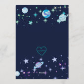 Reach Four the Stars Blue Green Space 4th Birthday 招待状 (裏面)