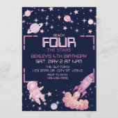 Reach Four the Stars Pink Space 4th Birthday 招待状 (正面)