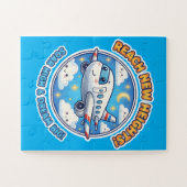 Reach New Heights! Dream Big - Cheerful  Airplane ジグソーパズル (横)