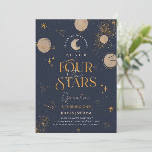 Reach Out Of The Stars Birthday Invitation Card 招待状 (スタンド正面)