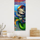 Reaching For Sunset ART PRINT big eyed mermaid ポスター (キッチン)
