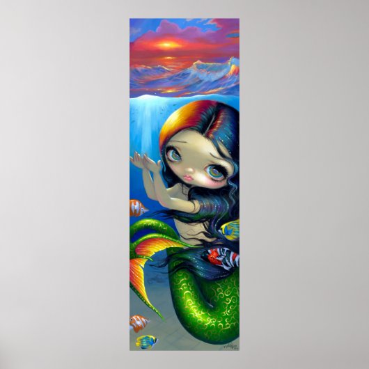 Reaching For Sunset ART PRINT big eyed mermaid ポスター (正面)