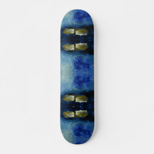 Reaction Blue Bastract絵画's on Skateboard スケートボード