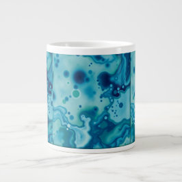 Reactive Glaze Deep Blue Green Fluid Texture Mug ジャンボコーヒーマグカップ