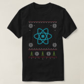 ReactJS JavaScriptプログラマ醜いセーターのクリスマス Tシャツ (デザイン正面)