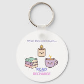 Read And Recharge Keyring Kawaii Book Lover Gift  キーホルダー (裏面)