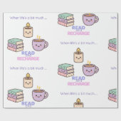 Read And Recharge Wrapping Paper Kawaii Book Lover ラッピングペーパー (フラット)