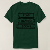 Read Banned Books Funny Reader Reading Book Lover  Tシャツ (デザイン正面)