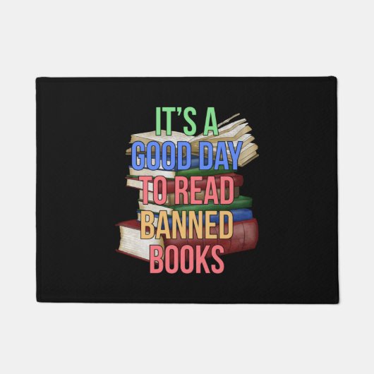 Read Banned Books Librarian Bookworm Book Reader ドアマット (正面)