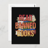 Read Banned Books Librarian Bookworm Book Reader ポストカード (正面/裏面)