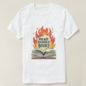 Read Banned Books - T-shirt Tシャツ (デザイン正面)