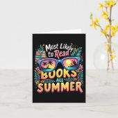 Read Books All Summer Most Likely To Funny Teacher カード (黄色い花)