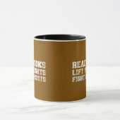 Read Books Lift Weights Fight Fascists  マグカップ (中央)
