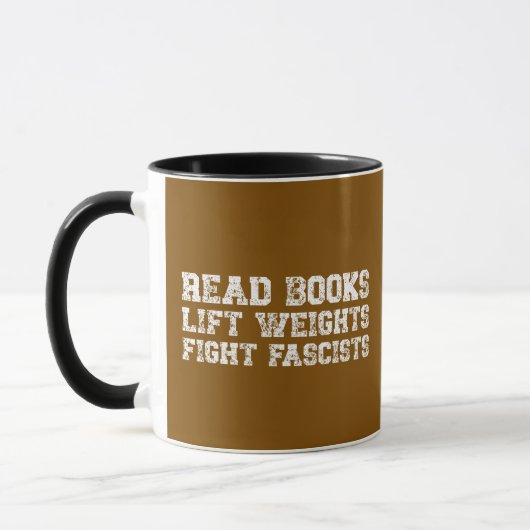 Read Books Lift Weights Fight Fascists  マグカップ (左)