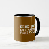 Read Books Lift Weights Fight Fascists  マグカップ (正面右)