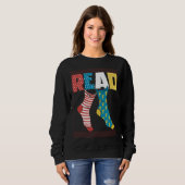 Read Books Wacky Socks Reading Teacher Book Nerds スウェットシャツ (正面フル)