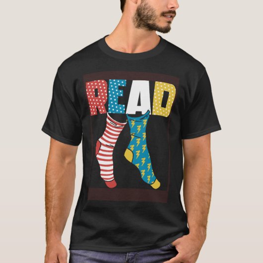 Read Books Wacky Socks Reading Teacher Book Nerds Tシャツ (正面)