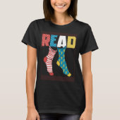 Read Books Wacky Socks Reading Teacher Book Nerds Tシャツ (正面)