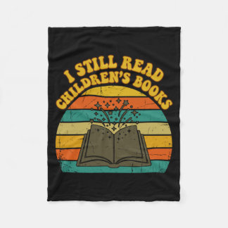 Read children's books funny vintage retro men フリースブランケット