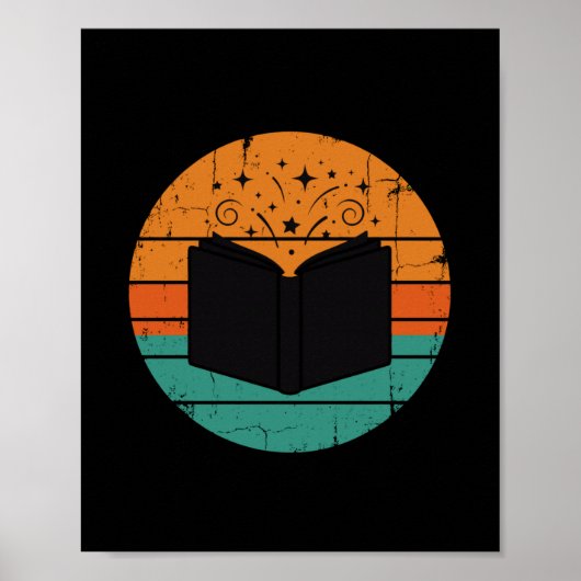 Read children's books funny vintage retro men ポスター (正面)