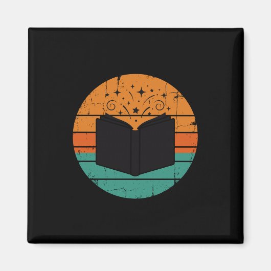 Read children's books funny vintage retro men マグネット (正面)