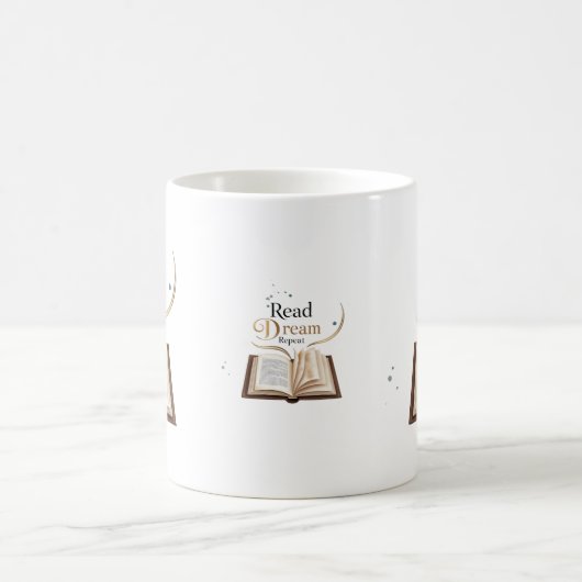 Read Dream Repeat Ceramic Mug - Flaming Book コーヒーマグカップ (中央)