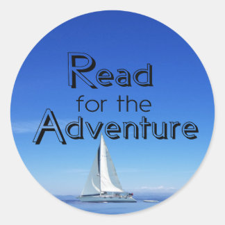 Read for the Adventure Sailboat & Ocean Sticker  ラウンドシール