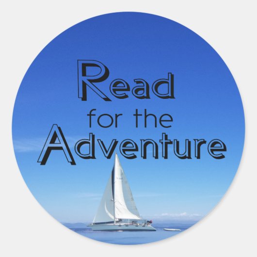 Read for the Adventure Sailboat & Ocean Sticker  ラウンドシール (正面)
