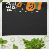 Read in Peace Funny Halloween Book キッチンタオル (折り畳み)