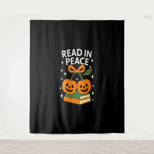 Read in Peace Funny Halloween Book タペストリー (正面)