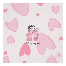 Read • Love • Display – Cat & Book Glossy Poster ポスター