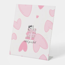 Read • Love • Display – Cat & Book Pedestal Sign 台座サイン