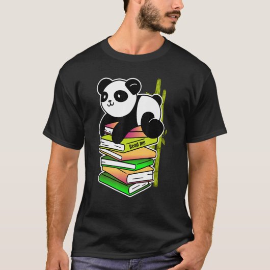 read me panda teaching reading learning bamboo tシャツ (正面)