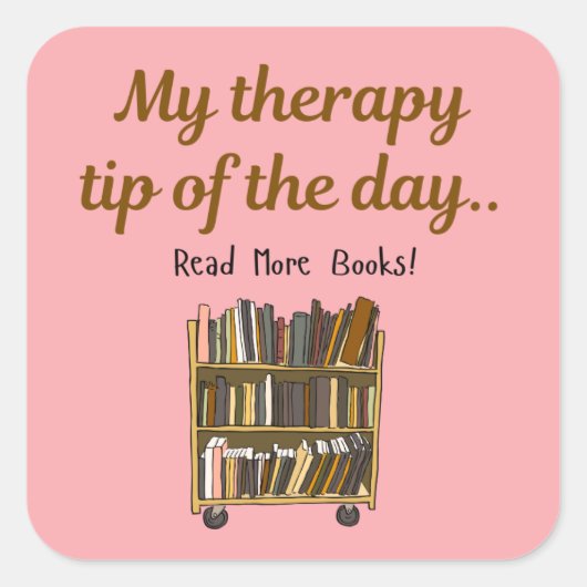 Read More Books – Book Lover Therapy Sticker スクエアシール (正面)